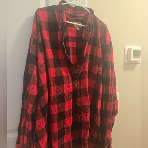 Thick Red and Black Plaid Shirt